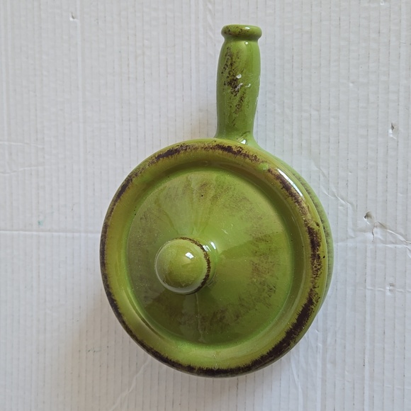 Fabrique EN Italie De Silva Made in Italy Stoneware Soup Bowl with Handle Green - Picture 1 of 11